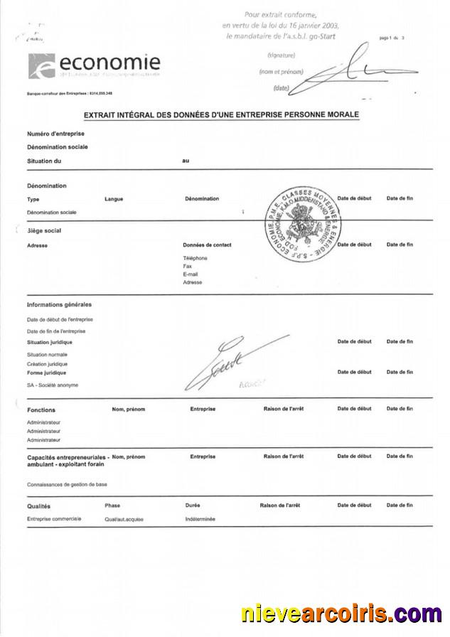 France Certificate of Good Standing